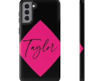 Custom Phone Case for iPhone, Samsung Galaxy, Pixel | Pink Diamond Lattice Phone Cover | Tough Protective | Personalized Gift for Her