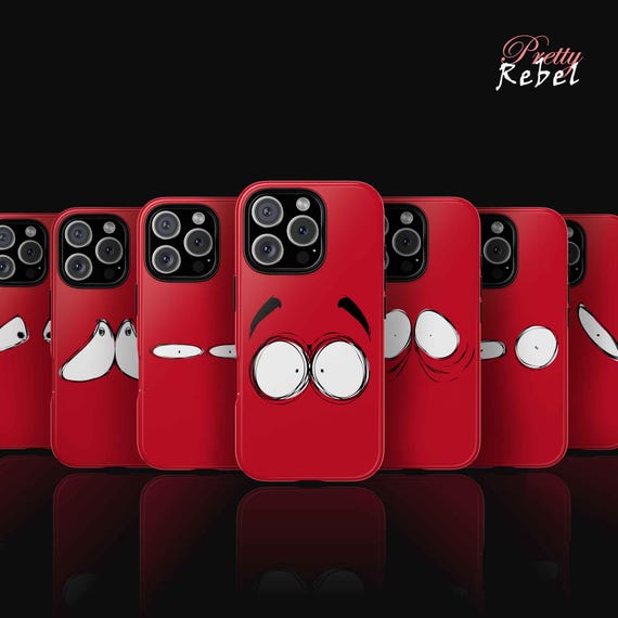 Funny iPhone, Pixel and Samsung Galaxy Case - Kaomoji Phone Case - Gag Gift - Funny Eyes Phone Cover