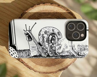 iPhone 17 Pro Max Case, Samsung s26 Ultra, Pixel 9, etc: Funny Snail Phone Case for iPhone, Samsung Galaxy & Pixel | Cute Silly Gag Gift