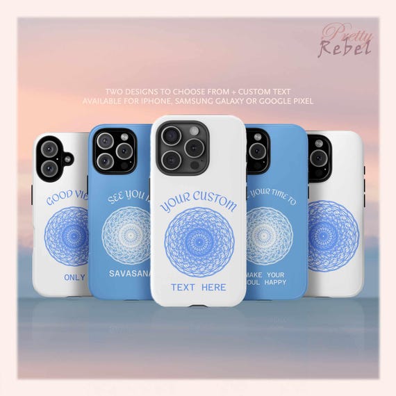 Personalized Mandala Phone Case for iPhone, Samsung Galaxy & Google Pixel - Custom Yoga and Meditation Design - Calm Lo-Fi Vibes