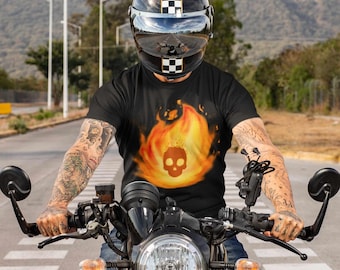 Flaming Heart Skull Shirt: Edgy Rocker Style Tee