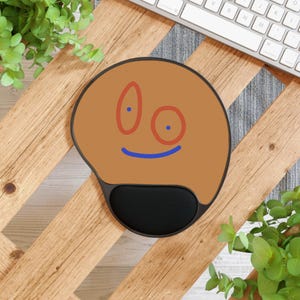 Edgy Smile Desk Mat with Wrist Rest | Alternative Design Mouse Pad | Large Desk Pad for Office Decor | Unique Desk Accessories