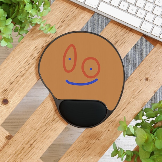 Edgy Smile Desk Mat with Wrist Rest | Alternative Design Mouse Pad | Large Desk Pad for Office Decor | Unique Desk Accessories