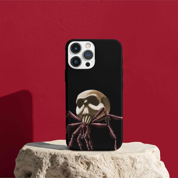 Phone Case for iPhone, Samsung Galaxy & Google Pixel - Spider Skull Design - Alternative Phone Cover - Goth Tech Accessory - Phone Gadget