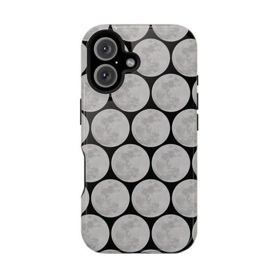 Moon iPhone case: Magsafe compatible - Full Moon Pattern Phone Case Lunar Moonlight Design