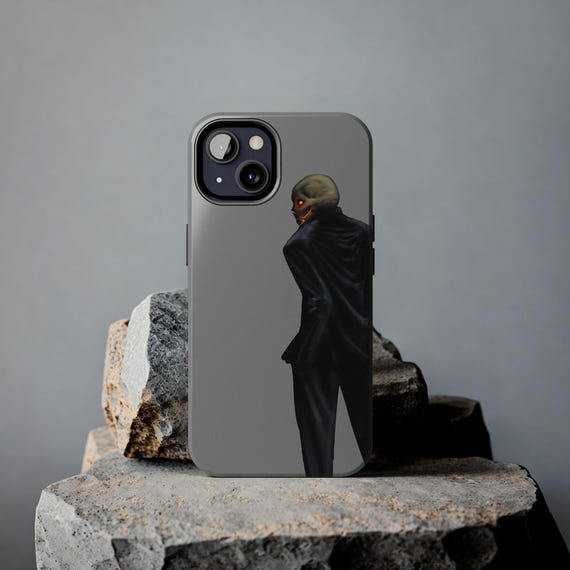 iPhone Case - Skeleton Skull in a Suit - Working Man Tech Accessory - Alternative Style - Grunge Goth Phone Cover