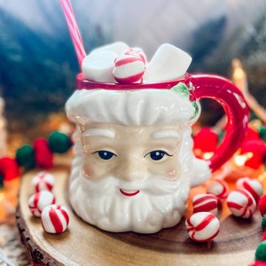 Santa Mug Hand Painted - Vintage Inspired Santa Claus Mug - Coffee Tea Mug - Hot Chocolate - Christmas Mug - Christmas Gift - Hostess Gift