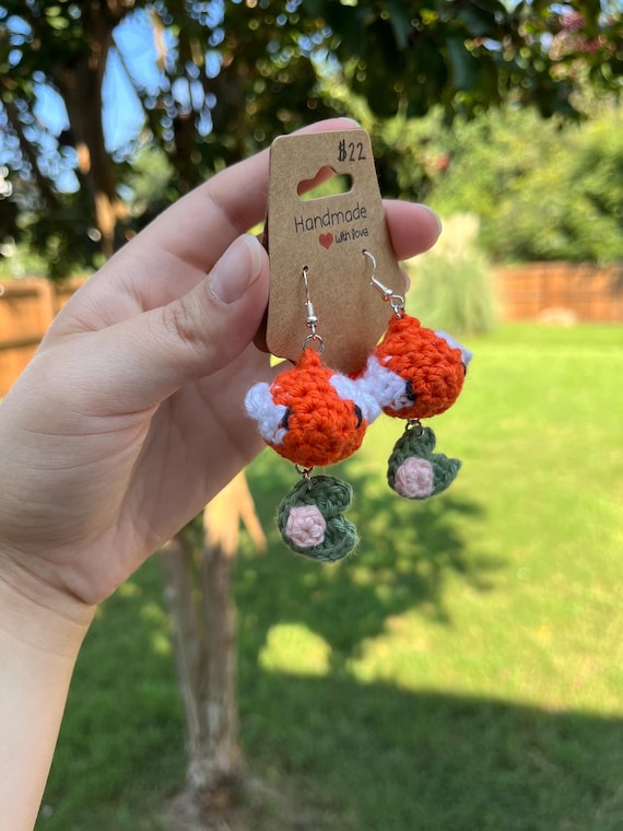 GOLDFISH CRACKERS Earrings Orange Fish Dangle Drop