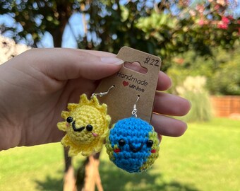 Pendientes de crochet Tierra y Sol