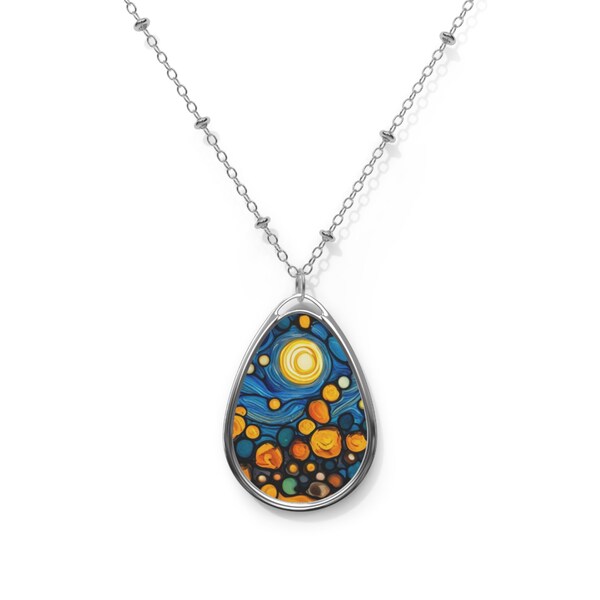 Moonlit Night Oval Necklace