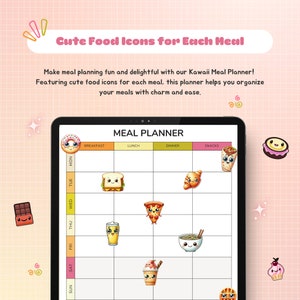 Kawaii Meal Planner Printable PDF | Cute Weekly Meal Planning Template ...