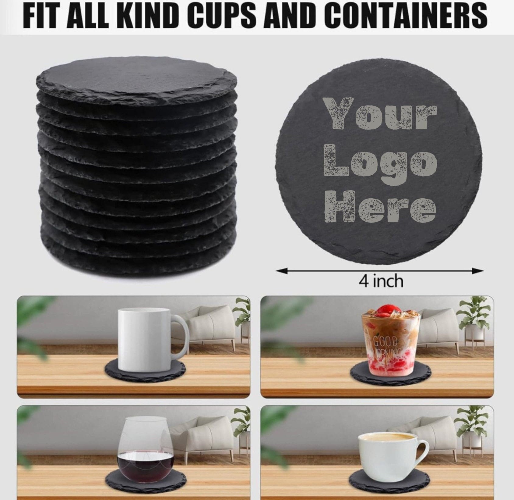 Logo Perfection: Personalized Engraved Coasters for Your Brand - Etsy