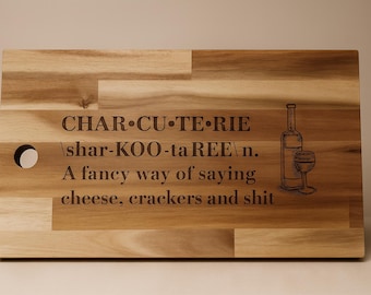Charcuteriebord: cadeau met gegraveerde definitie voor kaasliefhebbers