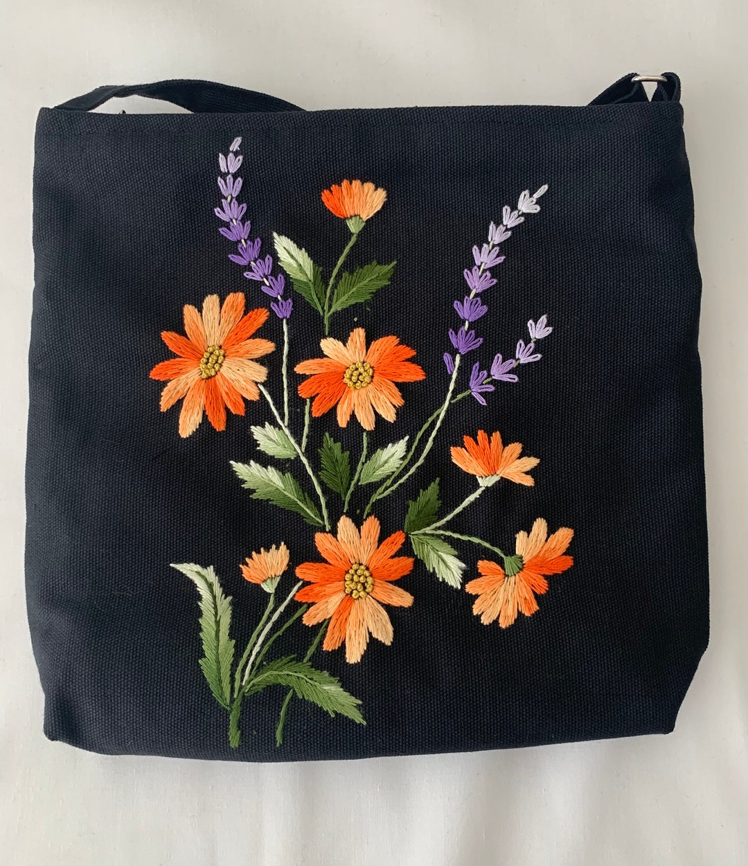 Embroidery Bag, Hand Stitched Bag, Tapestry Bag, Cross Body
