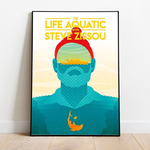 The Life Aquatic with Steve Zissou / Wes Anderson / Minimalist Movie Poster / Vintage Retro Art Print / Custom Poster / Wall Art Print