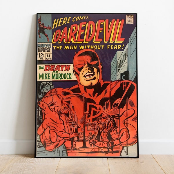 Daredevil / Daredevil Poster / Vintage Retro Art Print / Wall Art Print / Minimalist Movie / Marvel Print / Home Decor / Daredevil Comics