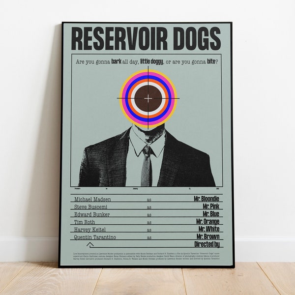 Reservoir Dogs / Reservoir Dogs Poster / Vintage Retro Art Print / Wall Art Print / Minimalist Movie Poster / Custom Poster / Home Decor