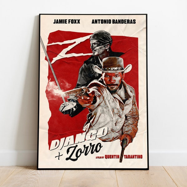 Django Unchained / Zorro Poster / Minimalist Movie Poster / Vintage Retro Art Print / Custom Poster / Wall Art Print / Home decor