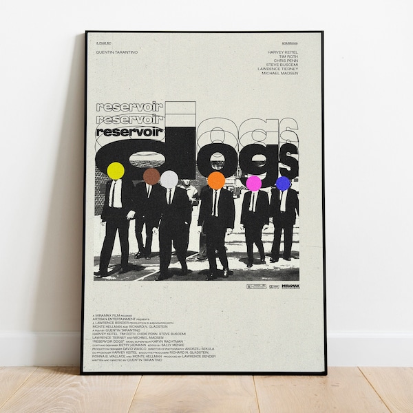 Reservoir Dogs / Reservoir Dogs Poster / Vintage Retro Art Print / Wall Art Print / Minimalist Movie Poster / Custom Poster / Home Decor