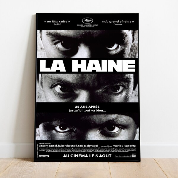 La Haine / La Haine Poster / vintage Retro Art Print / Wall Art Print / Minimalist Movie Poster / Custom Poster / Home Decor