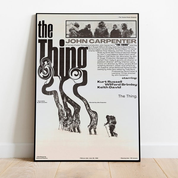 Affiche de The Thing / John Carpenter / affiche de film minimaliste / impression d'art rétro vintage / affiche personnalisée / impression d'art mural / décoration d'intérieur / cadeau