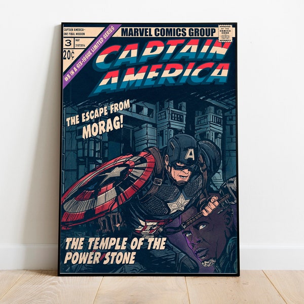 Captain America Poster / Captain America / Retro Movie Poster / Minimalist Art / Retro Modern / Vintage Poster / Marvel Comics / Wall Art