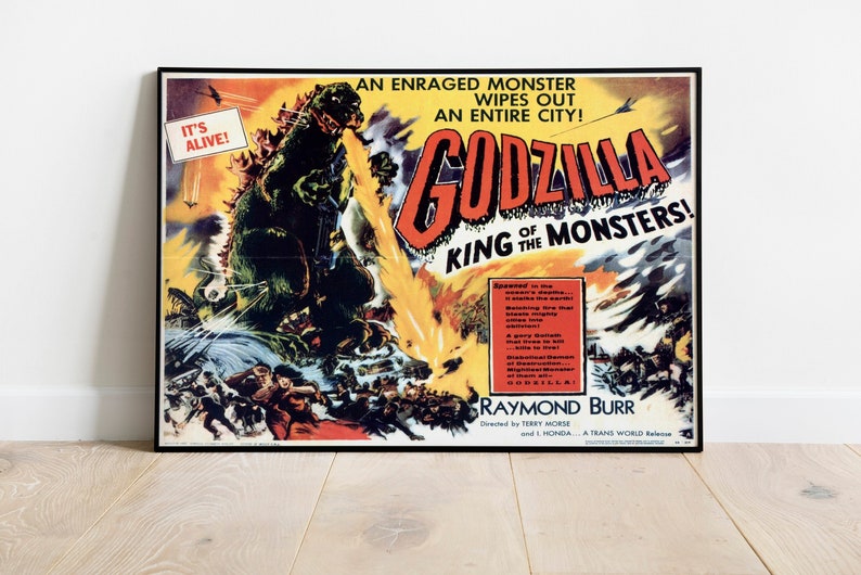 Godzilla / Godzilla Poster / Minimalist Movie Poster / Vintage Retro