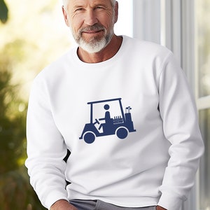 Zabawna bluza z kapturem Golfista pijący piwo Koszulka z golfowym wózkiem Bluza z nadrukiem golfowym Prezent graficzny dla męża chłopaka Męska koszulka Par Tees