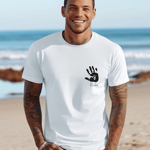 Custom Baby handprint or Footprint T shirt and Hooded Sweatshirt Personalized Baby Footprints or Handprints Gift Baby Toddler and Kids Gift