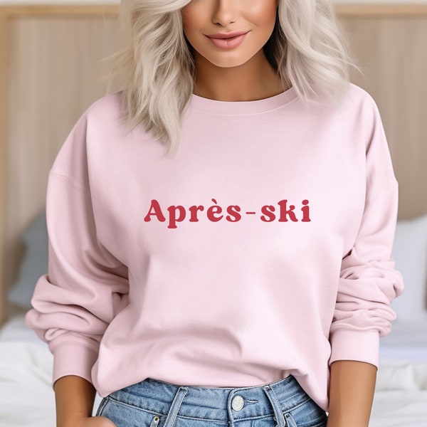Apres Ski Sweatshirt, Winter Rosa Crewneck Sweatshirt, Apres Ski Winter Extrem Sport Geschenk, Winter Urlaub Urlaub Familie
