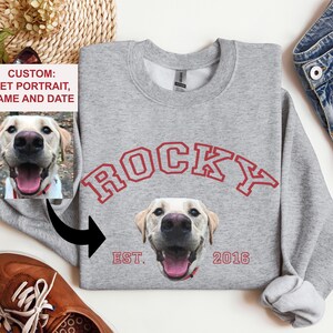 BENUTZERDEFINIERTE Haustier Porträt Name und Datum Sweatshirt Hoodie oder T-Shirt Geschenk für Haustier Mutter Hund Papa personalisierte Porträt Katze Name Datum benutzerdefinierte Geschenk