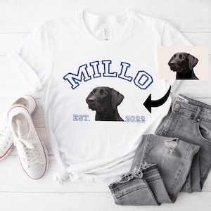 BENUTZERDEFINIERTE Haustier Porträt Name und Datum Sweatshirt Hoodie oder T-Shirt Geschenk für Haustier Mutter Hund Papa personalisierte Porträt Katze Name Datum benutzerdefinierte Geschenk