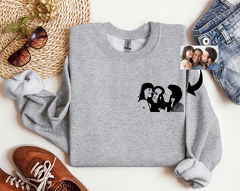 Benutzerdefinierte Porträt Grafik Familienfotografie Sweatshirt Foto Pullover Benutzerdefinierte Bild Hoodie Geschenk für Familie Personalisiertes Muttertagsgeschenk