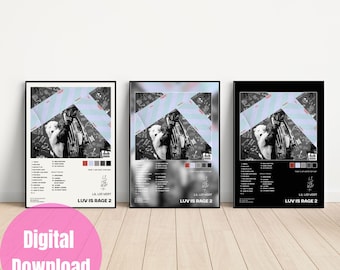 Lil Uzi Vert Luv Is Rage 2 Album Art Hip Hop Music Poster Digital Download