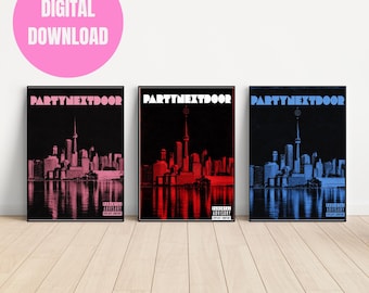 PARTYNEXTDOOR Toronto Skyline Poster Bündel | Pink, Rot, Blau Music Art (Digitaler Download)