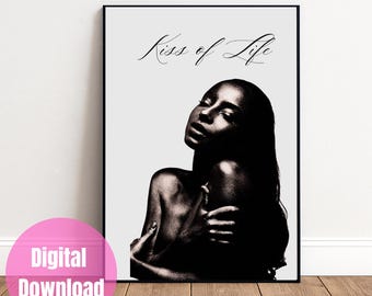 Sade Kiss of Life Print | Minimalist Black White Music Poster (Digital Download)