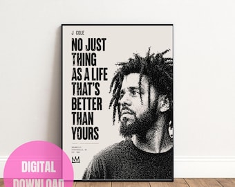 J Cole "No Such Thing As A Life" Print | Hip Hop Music Decor (Digital Download)