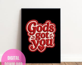 Christian Embroidered Patch Wall Art | Faith Stitch Design (Digital Download)