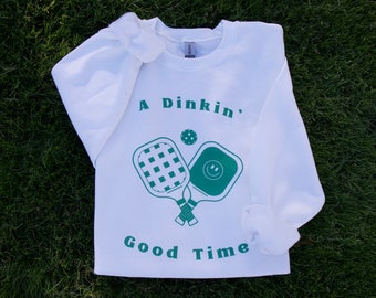 Een Dink Good Time Pickleball Crewneck | Pickleball-accessoires | Pickleball-peddels | Kerstcadeau voor augurk bal minnaar sweatshirt