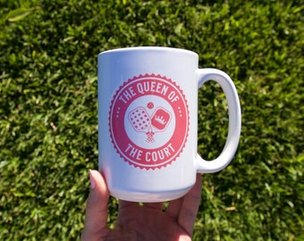 Pickleball Queen Mug | Ceramic Coffee Cup | Pickleball Gifts | Funny Pickleball Mug | Christmas Gift | Pickleball Player Mug | Gift for her