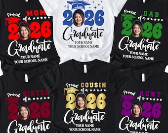 Proud Family Graduate 2026 Shirts,Senior Graduation Tee,Class of 2026, Matching Grad Shirt