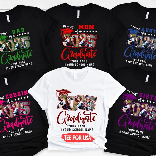 Proud Family TShirts,Group 2025 Grad Tees,Graduation Squad Tee,Senior 2025,Graduate 2025 Shirt,Custom Graduate Gift,High School Graduate Tee