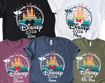 Family Disney 2026 Shirt, Magical Castle T-Shirt, Matching Disney Rainbow Tee, DisneyWorld Outfits, Birthday