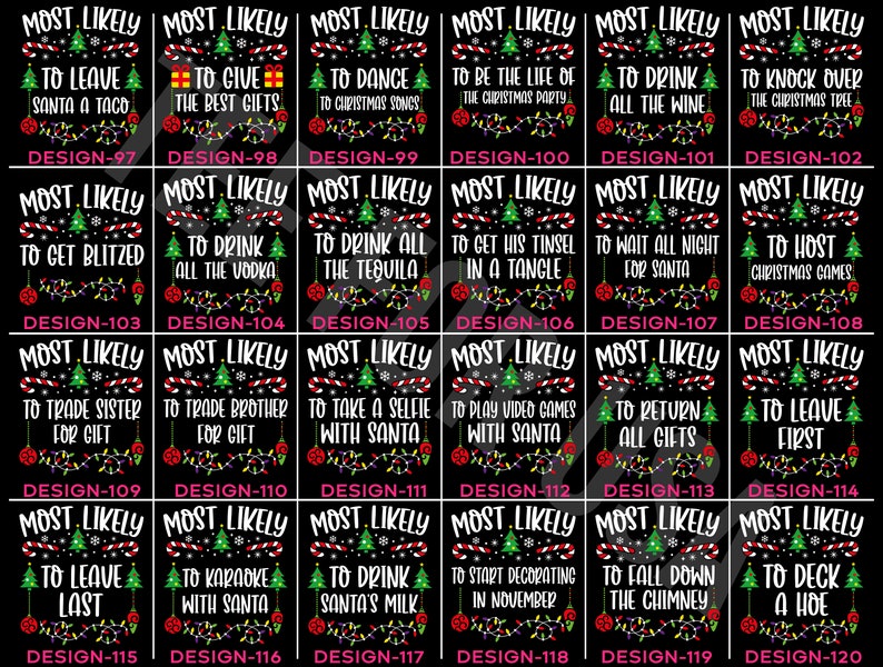 Custom And 190 Quotes Most Likely to Christmas T-Shirt,Matching Xmas Family Shirt,Family Christmas Pjs,Christmas Party Tee,Funny Xmas Shirt image 6