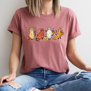 Ghost Cat Halloween Sweatshirt,Cat Lover Shirt,Black Cat Shirt,Halloween Long Sleeve,Spooky Season,Cute Fall Tee,Ghost Hoodie,Halloween Gift imagem 7