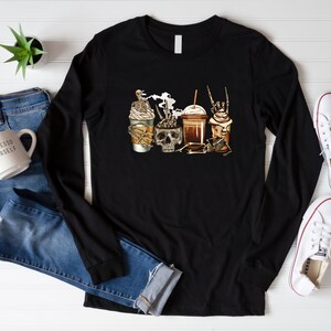 Skeleton Coffee Sweatshirt,Halloween Skull Shirt,Skull Coffee Cups,Halloween Coffee,Pumpkin Spice Shirt,Skull Costume,Halloween witches Tee Bild 2