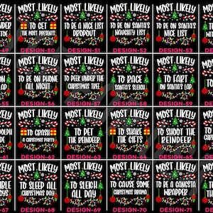 Custom And 190 Quotes Most Likely to Christmas T-Shirt,Matching Xmas Family Shirt,Family Christmas Pjs,Christmas Party Tee,Funny Xmas Shirt image 4