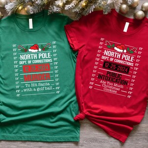 Christmas North Pole Correctional Shirt,Christmas Family Tee,Matching Christmas Pjs,Christmas Eve Gift,Holiday 2024 Gift,Xmas Long Sleeve image 4