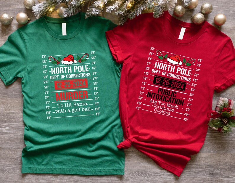 Christmas North Pole Correctional Shirt,Christmas Family Tee,Matching Christmas Pjs,Christmas Eve Gift,Holiday 2024 Gift,Xmas Long Sleeve image 4