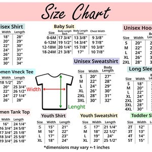 the size chart for a women's t - shirt